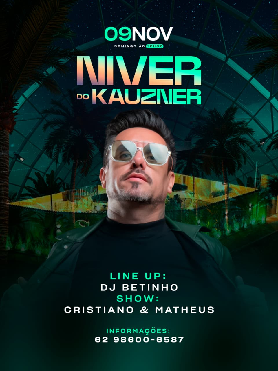 Cristiano Kauzner comemora aniversário com gravação especial e shows no Secret Garden, em Goiânia