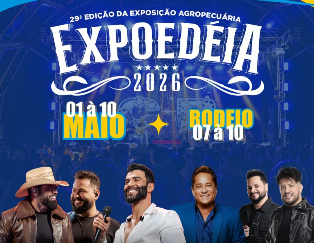 Expo Edéia 2026 terá Gusttavo Lima, Leonardo e grandes atrações em Goiás